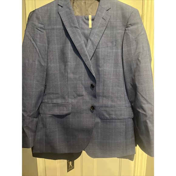 BOSS Huge Genius Wool Blue Tonal Slim Fit Suit Drago Super 160 42S US 52C IT - Picture 9 of 9